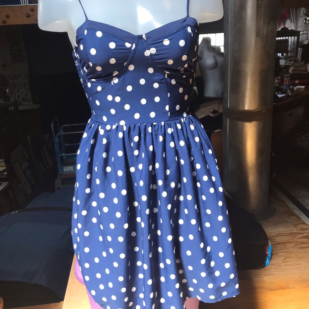 Blue polka dot dress by Delia*s.  Small. - Picture 2 of 6